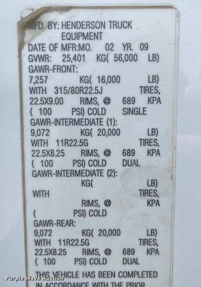 image for item MJ9585 2010 Sterling L-Line  dump truck