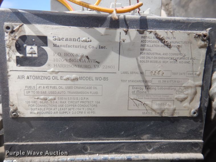 image for item MU9548 Shenandoah 235  oil furnace