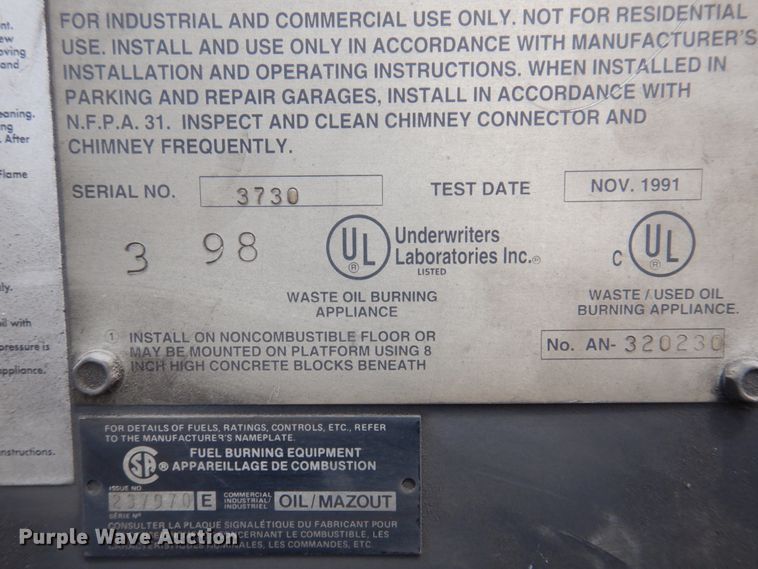 image for item MU9548 Shenandoah 235  oil furnace