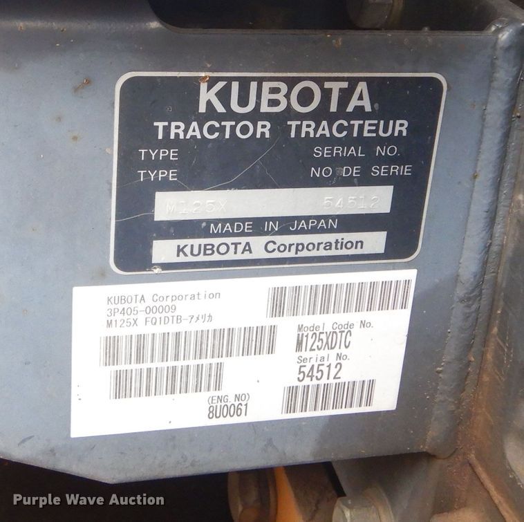 image for item MY9030 Kubota M125X  MFWD tractor