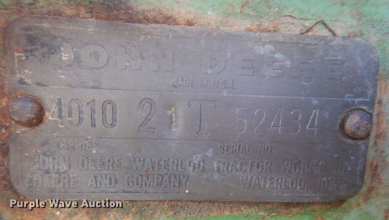 image for item DK0352 John Deere 4010  tractor