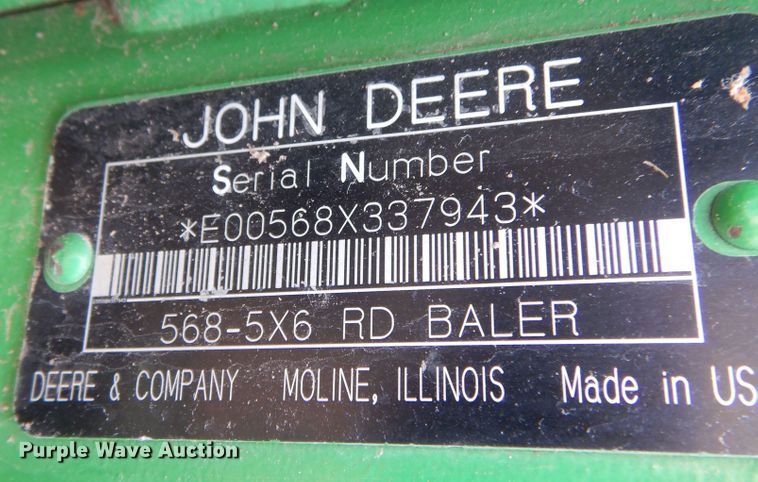 image for item DK0840 2007 John Deere 568  round baler