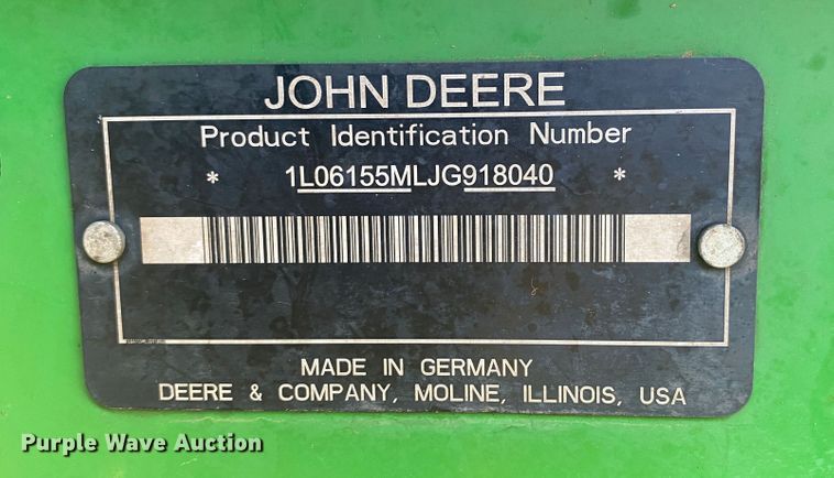 image for item DM4075 2018 John Deere 6155M  MFWD tractor