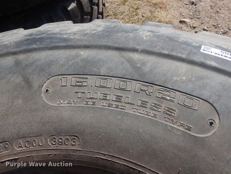 image for item HU9405 (4) Goodyear 16.00R20 tires and wheels