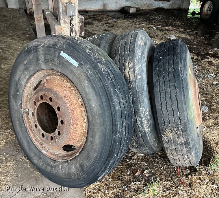 image for item KG9859 (4) 11R24.5 tires and wheels