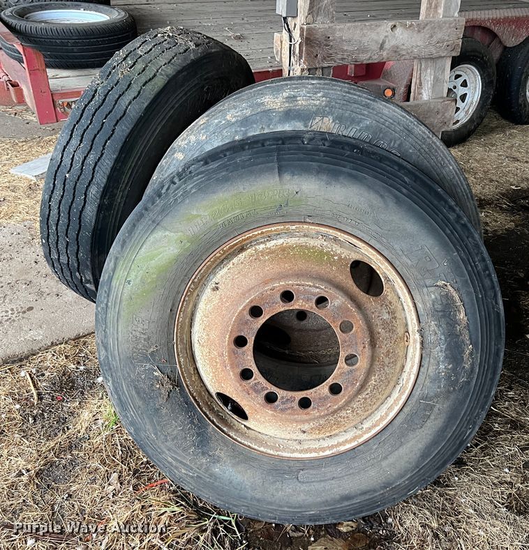 image for item KG9859 (4) 11R24.5 tires and wheels