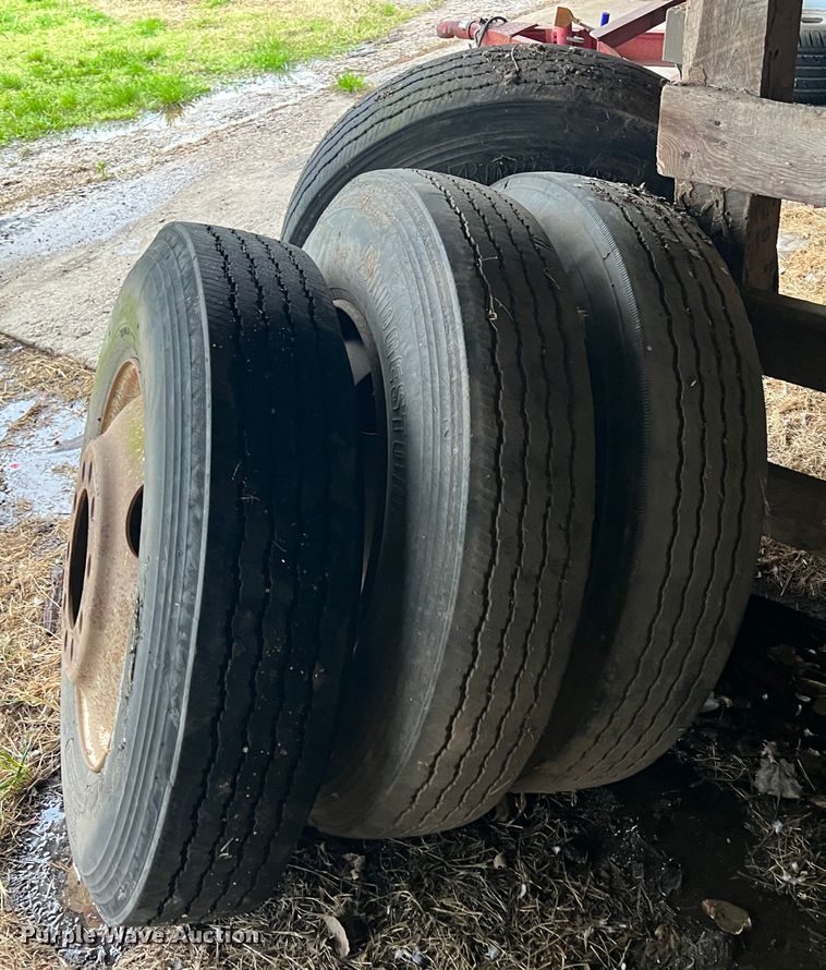 image for item KG9859 (4) 11R24.5 tires and wheels