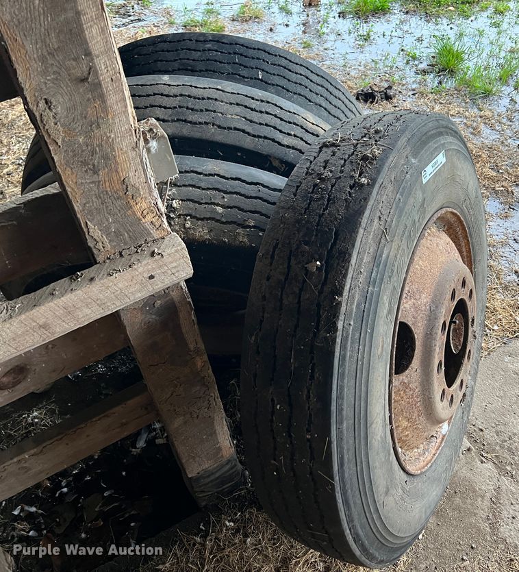 image for item KG9859 (4) 11R24.5 tires and wheels