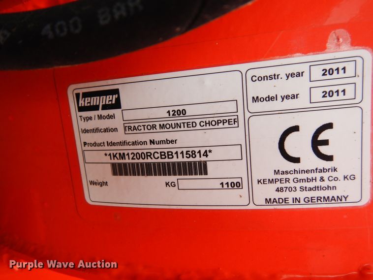 image for item JR9520 2011 Wintersteiger Cibus F  PRWD forage harvester