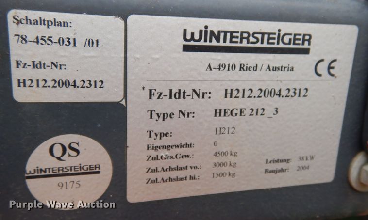 image for item JR9521 2004 Hege 212  PRWD forage harvester