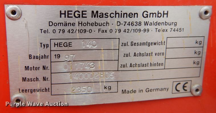 image for item JR9530 1998 Hege 140  plot combine