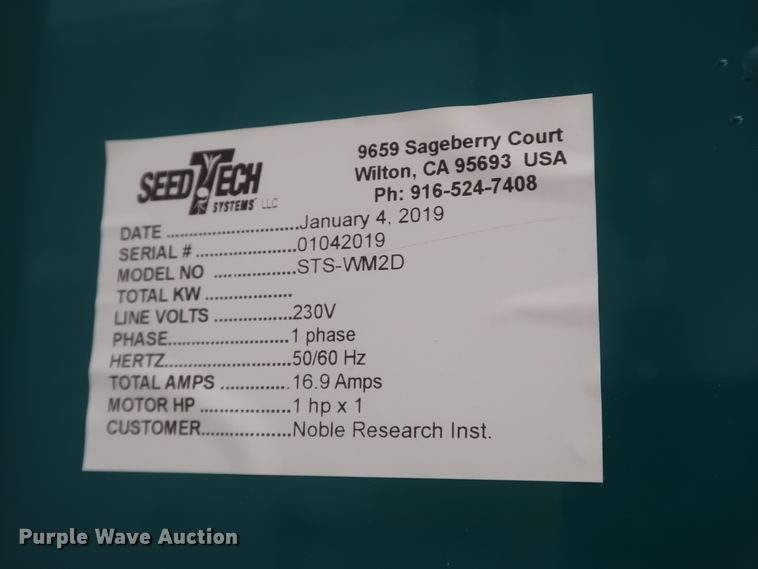 image for item JR9536 (4) 2019 SeedTech STS-WM2D vacuum seed separators