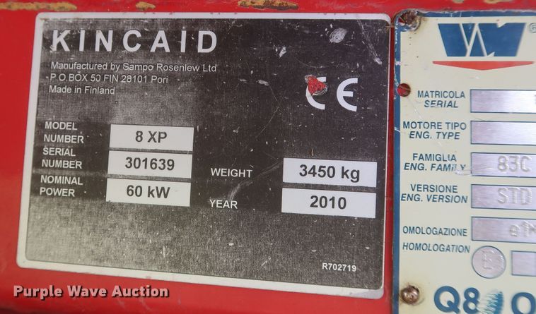 image for item JR9560 2010 Kincaid Sampo Rosenlew 8-XP  combine