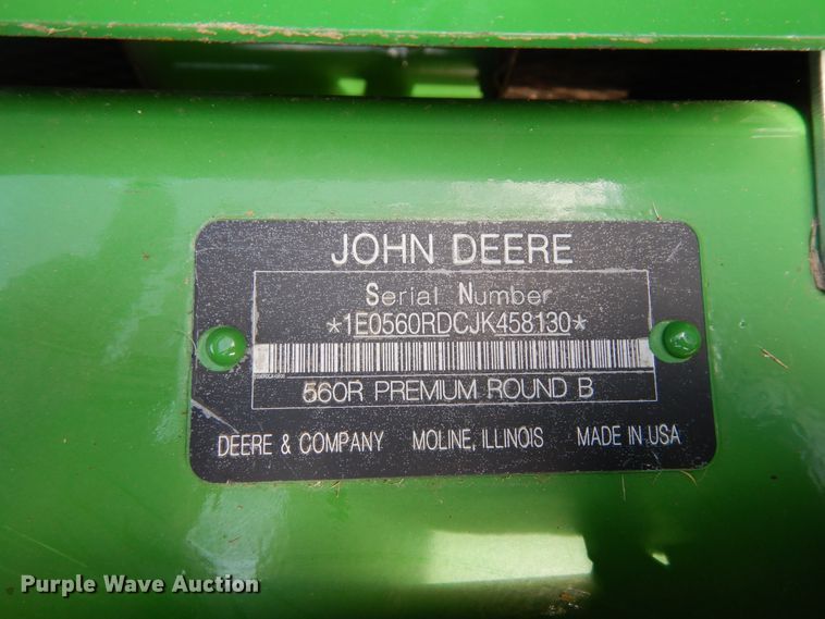 image for item JR9570 2019 John Deere 560R  round baler