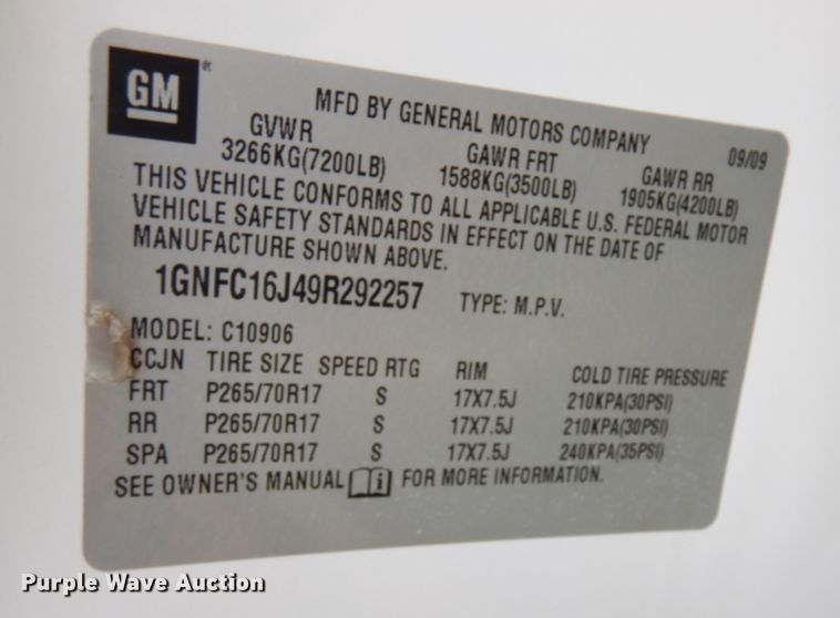 image for item KR9766 2009 Chevrolet Suburban  SUV