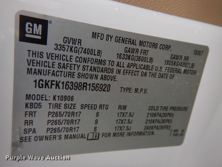 image for item KR9769 2008 GMC Yukon XL  SUV