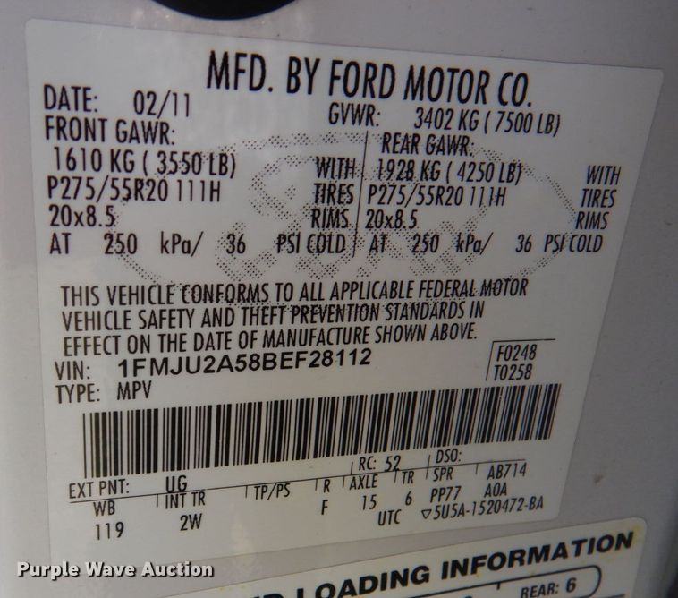 image for item KR9782 2011 Ford Expedition Limited  SUV