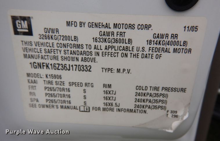 image for item KR9783 2006 Chevrolet Suburban  SUV