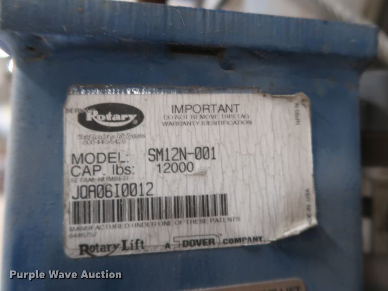 image for item KR9790 Rotary SM12N-001  automotive lift