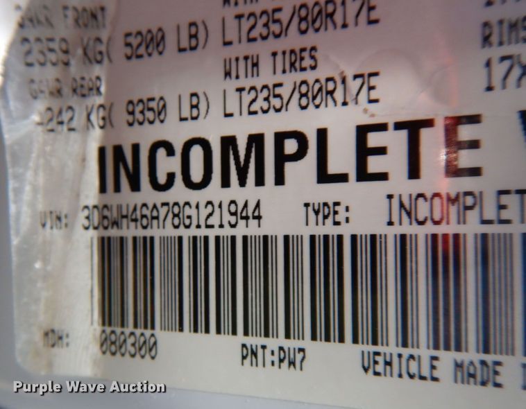 image for item KR9792 2008 Dodge Ram 3500HD  bale bed pickup truck