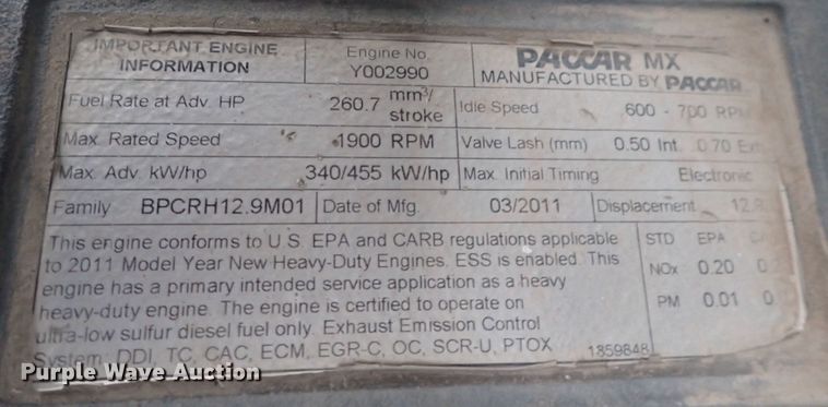 image for item DI1835 2012 Kenworth T800  semi truck