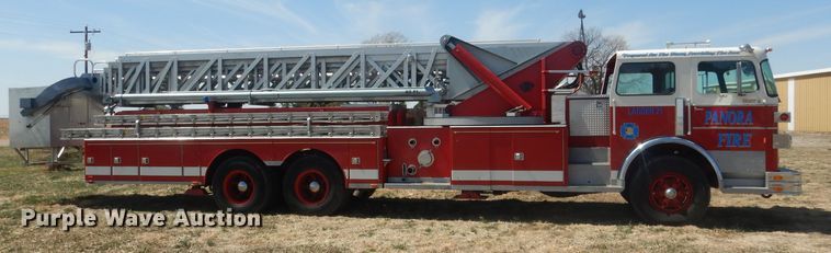 image for item DJ1299 1975 Sutphen TS85  aerial platform fire truck