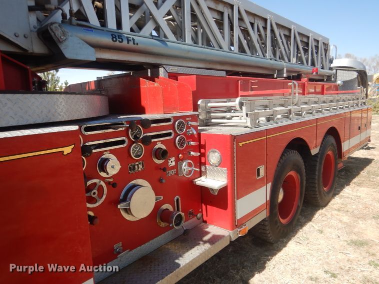 image for item DJ1299 1975 Sutphen TS85  aerial platform fire truck