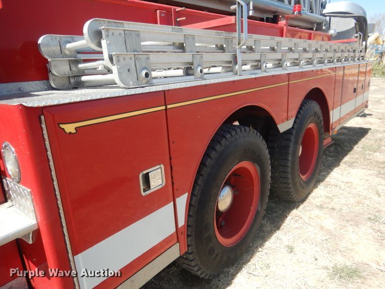 image for item DJ1299 1975 Sutphen TS85  aerial platform fire truck