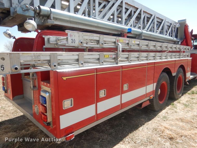 image for item DJ1299 1975 Sutphen TS85  aerial platform fire truck