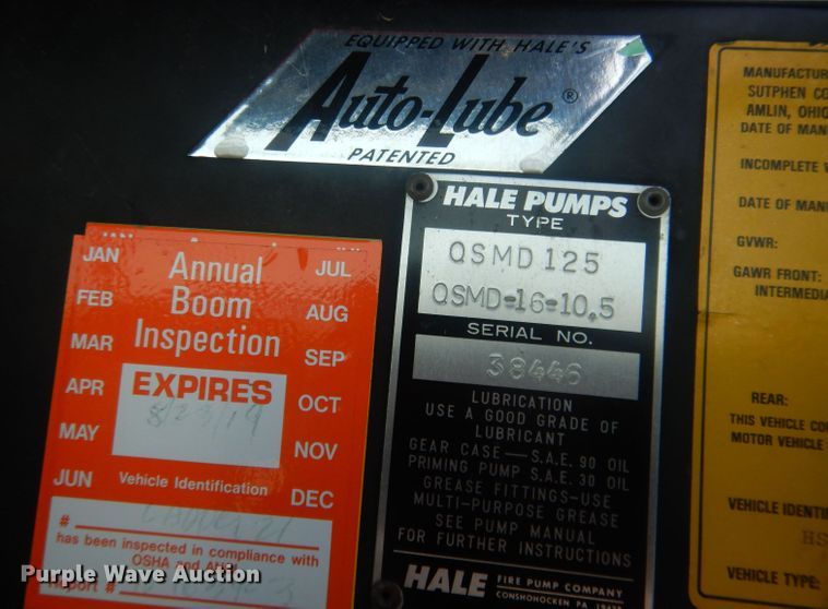 image for item DJ1299 1975 Sutphen TS85  aerial platform fire truck