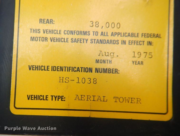 image for item DJ1299 1975 Sutphen TS85  aerial platform fire truck