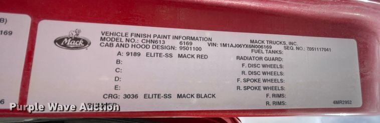 image for item DJ5083 2006 Mack CHN613  dump truck