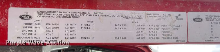 image for item DJ5084 2007 Mack CHN613  dump truck