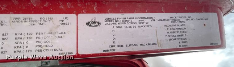 image for item DJ5084 2007 Mack CHN613  dump truck