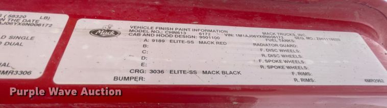 image for item DJ5085 2006 Mack CHN613  dump truck