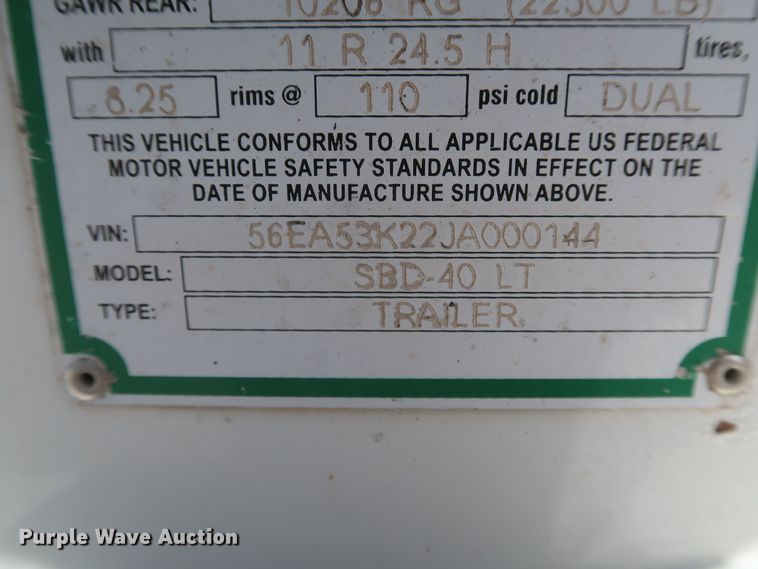 image for item DK3490 2018 Armor Lite SBD-40LT  bottom dump trailer