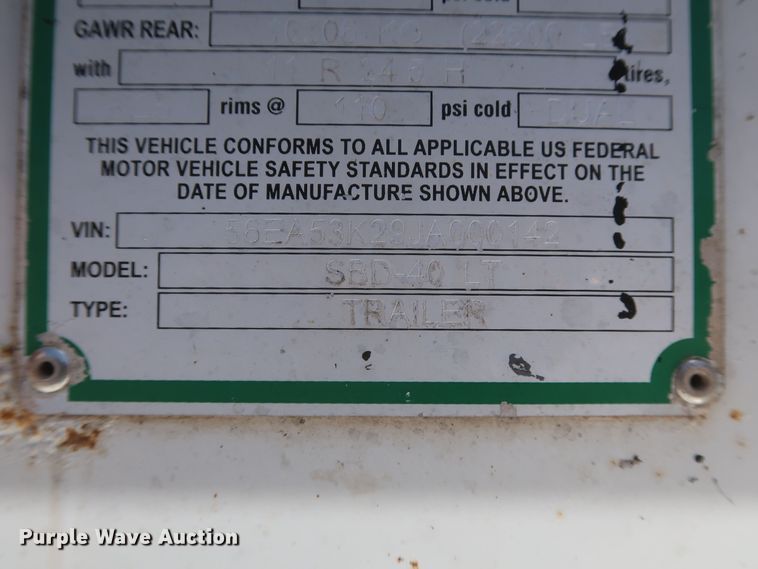 image for item DK3492 2018 Armor Lite SBD-40LT  bottom dump trailer