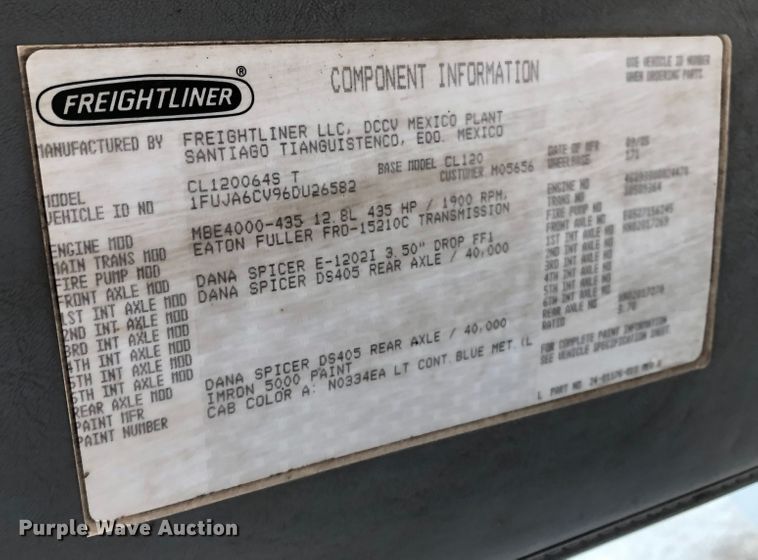 image for item DK8267 2005 Freightliner Columbia  semi truck