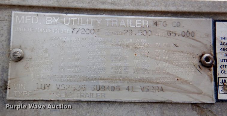 image for item DM6131 2003 Utility  refrigerated van trailer