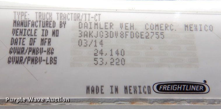 image for item DP3969 2015 Freightliner 114SD  semi truck