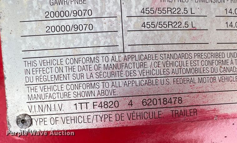 image for item KG9824 2006 Transcraft Eagle  flatbed trailer