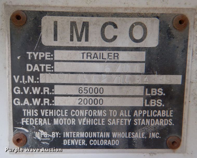image for item KP9206 2001 Imco  walking floor trailer