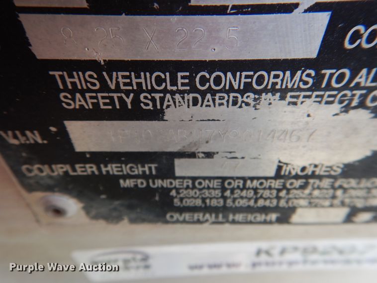 image for item KP9207 2000 Trailmobile  walking floor trailer