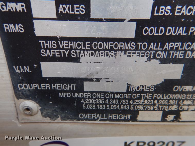 image for item KP9207 2000 Trailmobile  walking floor trailer