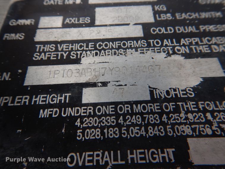 image for item KP9207 2000 Trailmobile  walking floor trailer