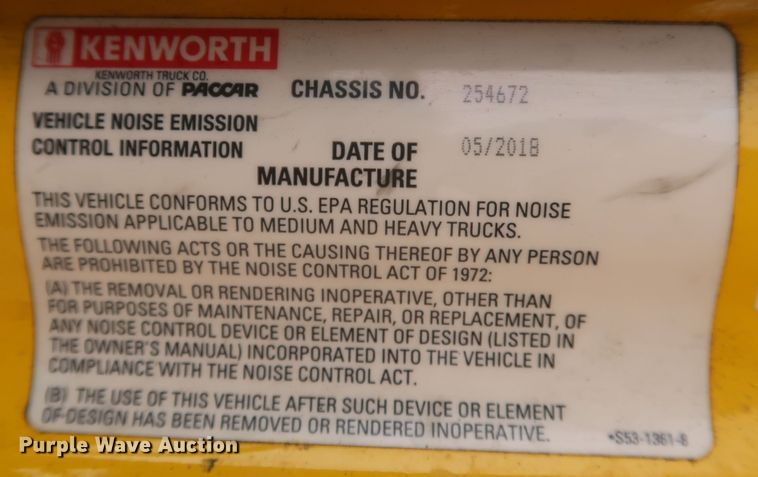 image for item KR9823 2019 Kenworth T680  semi truck