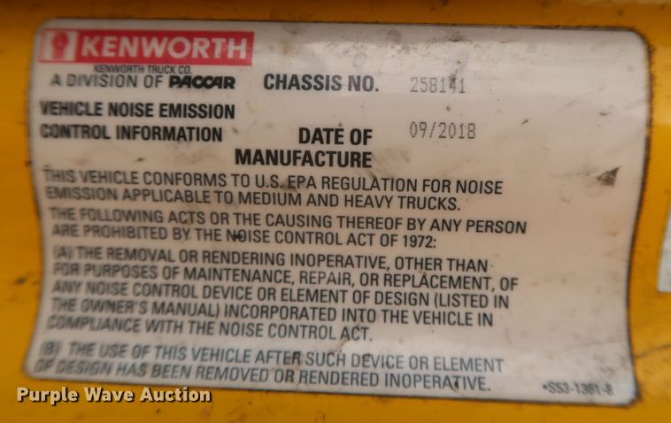 image for item KR9826 2019 Kenworth T680  semi truck