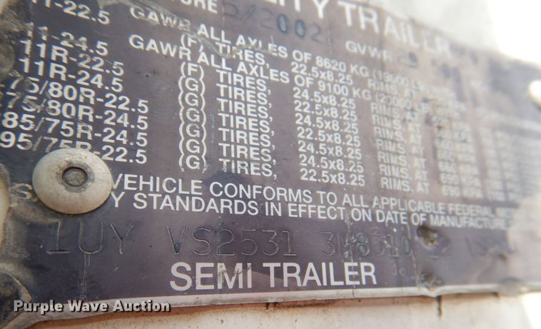 image for item KX9214 2003 Utility 3000R  refrigerated van trailer