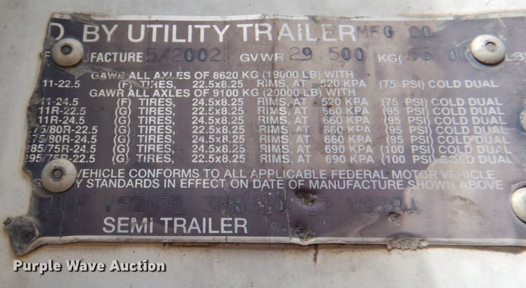 image for item KX9214 2003 Utility 3000R  refrigerated van trailer