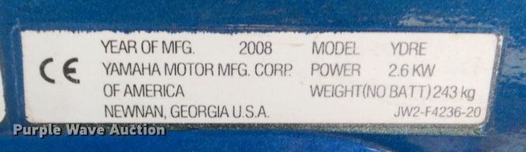 image for item DH7366 2008 Yamaha YDRE  golf cart